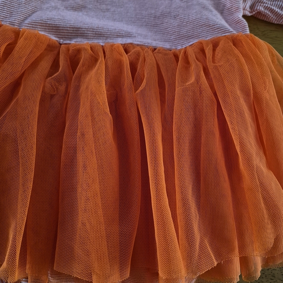 The Children's Place Pumpkin Dress with Orange Tulle. Snap Bottom, Adorable. - Picture 10 of 10